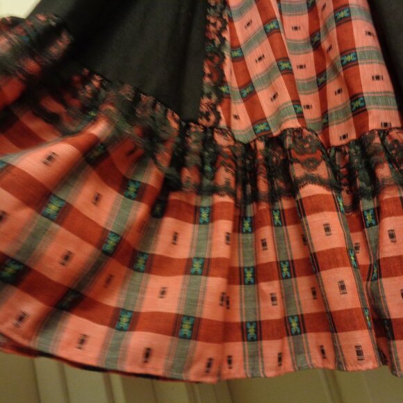 HOT COWGIRL RUFFLES LACE FULL SKIRT By Pitchfork L - Picture 5 of 5